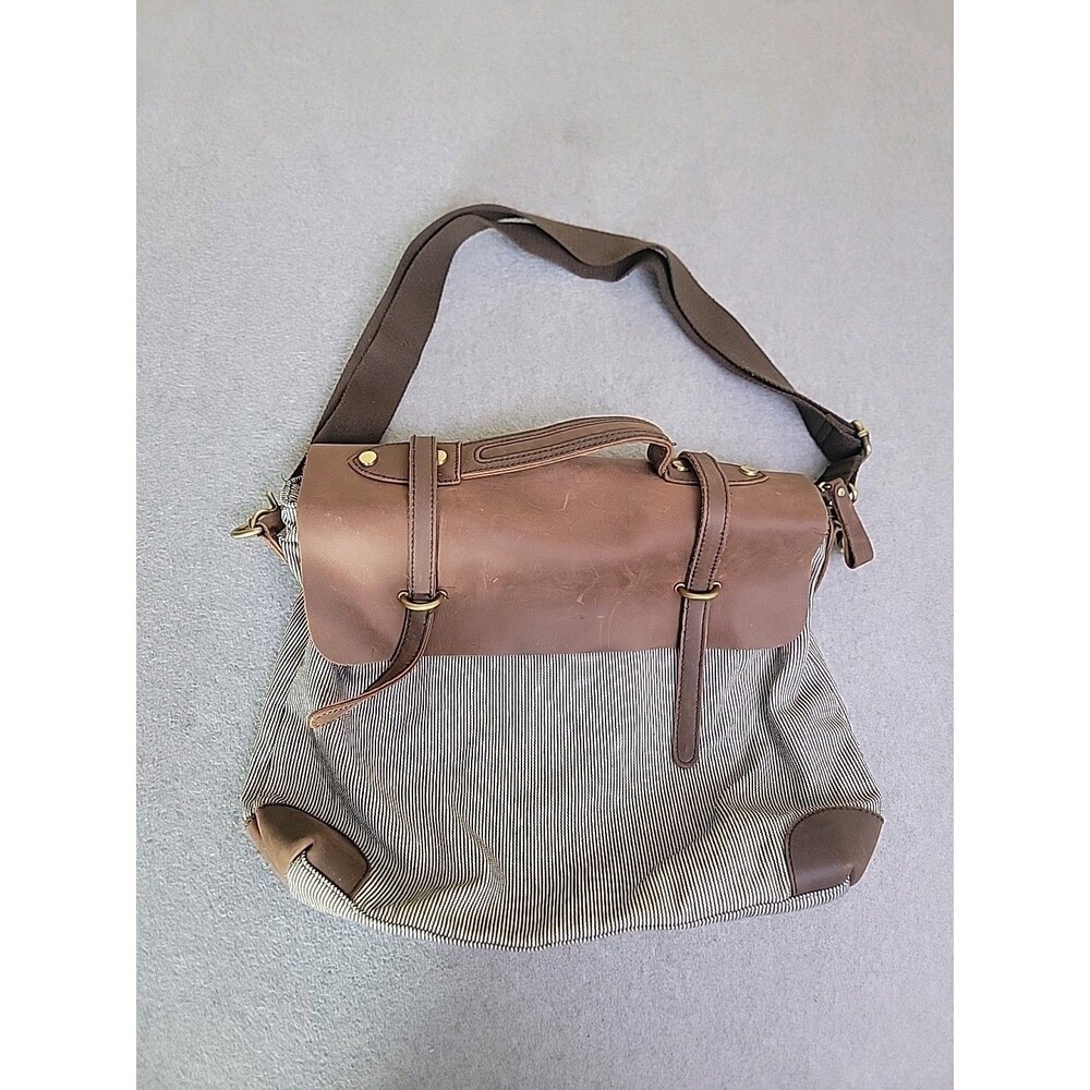Jesslyn Blake Messenger Bag Shoulder‎ Purse Canvas Leather Metallic Boho Preppy